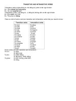 TRANSITIVE AND INTRANSITIVE VERBS