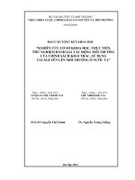 nghiên cứu cơ sở khoa học, thực tiễn, thử nghiệm đánh giá tác động môi trường của chính sách khai thác, sử dụng tài nguyên lên môi trường ở nước ta