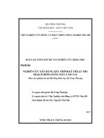 nghiên cứu xây dựng quy trình kỹ thuật thu hoạch bông bằng máy thu hoạch cầm tay