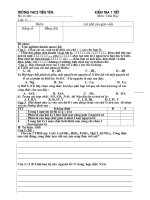 Cac bai kiem tra 1 tiet Hoa 8- Gui Ly