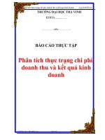 báo cáo thực tậpphân tích thực trạng chi phí, doanh thu và kết quả kinh doanh