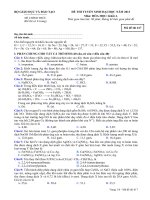 de thi khoi a hoá 2013