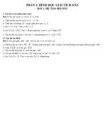 HÌNH HỌC OXY DẠY HÈ LỚP 10