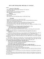 ĐÁP ÁN ĐỀ THI ĐẠI HỌC MÔN ĐỊA LÝ 2013