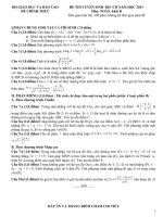 ĐÁP ÁN CHI TIẾT CỦA BỘ GD ĐỀ THI MÔN TOÁN KHỐI D NĂM 2013