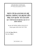 phân tích & đánh giá hệ thống thông tin bệnh viên phụ sản quốc tế sài gòn quy trình khám bệnh & quản lý kho thuốc