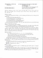 Đề thi HSG Hóa 12 tỉnh Vĩnh Long (2012-2013) buổi sáng