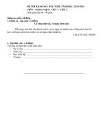 ĐỀ KIỂM TRA ĐẦU NĂM 13-14