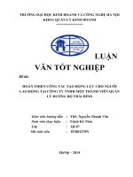 Luận văn tốt nghiệp: Hoàn thiện công tác tạo động lực cho người lao động tại công ty TNHH một thành viên quản lý đường bộ Thái Bình