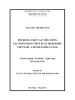 mở rộng cho vay tiêu dùng tại ngân hàng tmcp xuất nhập khẩu việt nam - chi nhánh đà nẵng