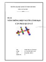 tiểu luận môn nghệ thuật lãnh đạo năm thông điệp người lãnh đạo cần phải quản lý