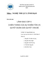 tiểu luận môn nghệ thuật lãnh đạo lãnh đạo cấp 5 chiến thắng của sự khiêm tốn và quyết đoán giải quyết vấn đề