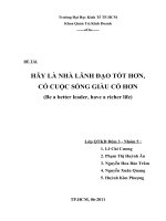 tiểu luận môn nghệ thuật lãnh đạo hãy là nhà lãnh đạo tốt hơn có cuộc sống giàu có hơn