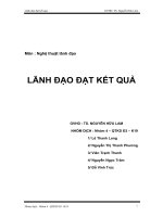 tiểu luận môn nghệ thuật lãnh đạo lãnh đạo đạt kết quả
