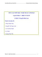 tiểu luận môn nghệ thuật lãnh đạo chọn đúng chiến lược chuyển đổi