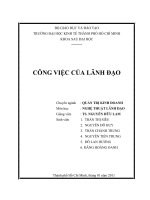 tiểu luận môn nghệ thuật lãnh đạo công việc của lãnh đạo