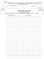 ĐỀ KSCL ĐẦU NĂM toán +TV KHỐI 3