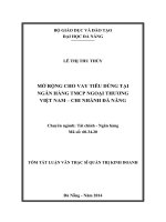mở rộng cho vay tiêu dùng tại ngân hàng tmcp ngoại thương việt nam - chi nhánh đà nẵng