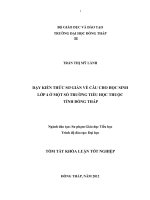 Dạy kiến thức sơ giản về câu cho HS lớp 4 ở một số Trường Tiểu học Thuộc tỉnh Đồng Tháp