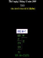 Toán 4: Chia cho so co 2 chữ số