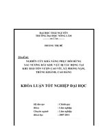 nghiên cứu khả năng phục hồi rừng sau nương rẫy khu vực bị tác động tại khu bảo tồn vượn cao vít xã phong nậm trùng khánh cao bằng