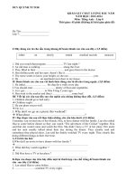 ĐỀ KHẢO SÁT ĐẦU NĂM TIẾNG ANH 8