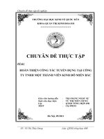 hoàn thiện công tác tuyển dụng công nhân viên tại công ty tnhh một thành viên kinh đô miền bắc