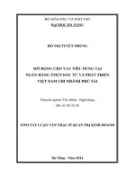 mởrộng cho vay tiêu dùng tại ngân hàng tmcp đầu tưvà phát triển việt nam chi nhánh phú tài