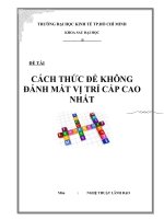 tiểu luận môn nghệ thuật lãnh đạo cách thức để không đánh mất vị trí cấp cao nhất
