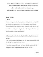 MỘT số KINH NGHIỆM TRONG GIẢNG dạy QUAN hệ GIỮA CÔNG THỨC PHÂN tử, CÔNG THỨC cấu tạo hợp CHẤT hữu cơ và độ bất bão HOÀ TRONG môn hóa học