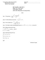 Giải Tích 1 Cuối Kỳ CA1