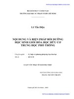 nội dung va biện phap bồi dưỡng học sinh giỏi hoa học hữu cơ trung học phổ thong