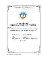 Hoàn thiện kế toán doanh thu, chi phí và kết quả kinh doanh của công ty TNHH Quang Dũng