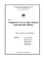 tiểu luận môn nghệ thuật lãnh đạo nghịch lý của việc thắng lợi nhanh chóng