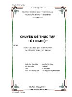 Chuyên đề thực tập tốt nghiệp  Nâng cao hiệu quả sử dụng vốn tại công ty TNHH Việt Thắng