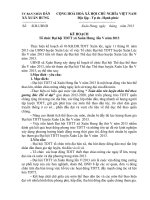 KẾ HOẠCH TỔ CHỨC ĐẠI HỘI TDTT NĂM 2013