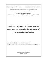 Báo cáo khoa học : Chế tạo bộ kít xác định nhanh peroxit trong dầu ăn và một số thực phẩm chế biến