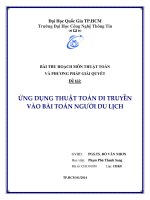 ỨNG DỤNG THUẬT TOÁN DI TRUYỀN VÀO BÀI TOÁN NGƯỜI DU LỊCH