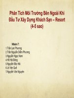 phân tích môi trường bên ngoài khi đầu tư xây dựng khách sạn resort (4-5 sao)