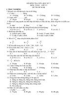 đề thi toán giữa học kì II