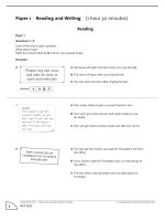 Đề thi Tiếng Anh PET đọc và viết