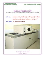 nghiên cứu thiết kế chế tạo hệ thống thiết bị tự động khử trùng dụng cụ y tế