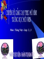 Chuyên đề giảng dạy theo mô hình trường học mới - VNEN - Môn tiếng Việt lớp 2,3