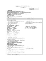 Unit 1. A day in the life of...