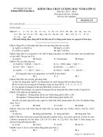 Đề thi khảo sát đầu năm lớp 12 trường THPT Ứng Hoà A