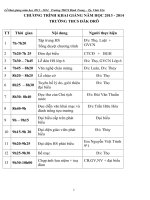 KỊCH BẢN CHƯƠNG TRÌNH KHAI GIẢNG NĂM HỌC 20132014