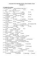 kiểm tra CL đầu năm tiếng Anh 10