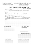 ĐƠN XIN GIẢM HỌC PHÍ