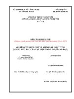 Nghiên cứu điều chế và khảo sát hoạt tính quang xúc tác của vật liệu nano TiO2 mang Fe3O4