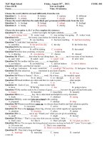 đề kiểm tra lần 1 lớp 12